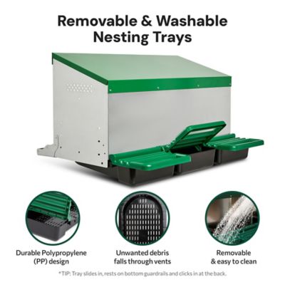 Image showing  3-Compartment Reverse Rollout Chicken Nesting Box for 15 Hens