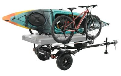 Image showing 4 th Malone MS Overland Trailer Package, 1 Jack Stand, 2 Stabilizers, Spare Tire, 2 Bike Racks, 2 Folding J Racks, Tent not Included