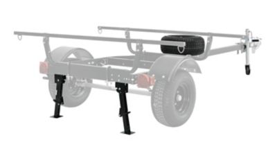 Image showing 5 th Malone MS Overland Trailer Package, 1 Jack Stand, 2 Stabilizers, Spare Tire, 2 Bike Racks, 2 Folding J Racks, Tent not Included