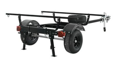 Image showing 6 th Malone MS Overland Trailer Package, 1 Jack Stand, 2 Stabilizers, Spare Tire, 2 Bike Racks, 2 Folding J Racks, Tent not Included