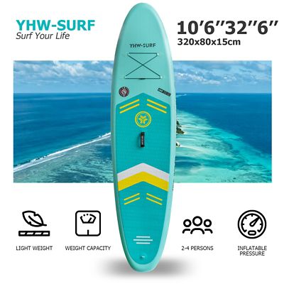 Image showing  10 ft. 6 in. Inflatable Stand Up Paddle Board with Free Premium SUP Accessories and Backpack, Green
