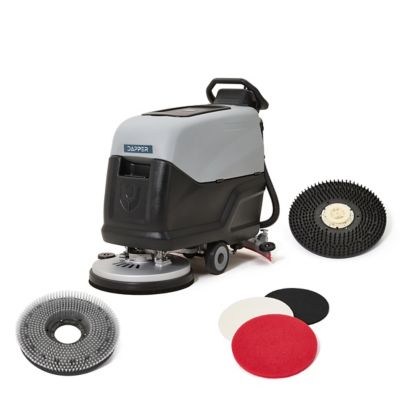 Dapper Supply Battery Powered Walk-Behind Floor Scrubber Polisher Machine, 20 in.