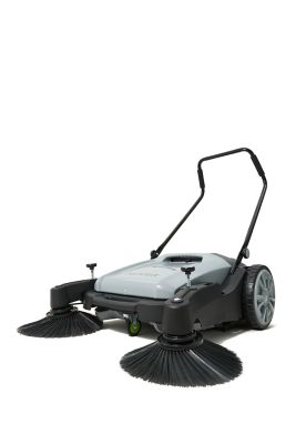 Dapper Supply Walk-Behind Outdoor Floor Sweeper, 26 in. Dual Brush with Debris Collector