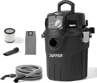 Dapper Supply 6 gal. Wall Mount Wet/Dry Vacuum, 5.5 Peak HP, 30 Ft Hose