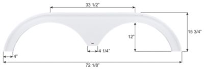 Icon Fender Skirt, Tandem, Dutchmen, FS7555, Polar White
