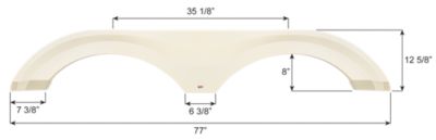 Icon Fender Skirt, Tandem, Palomino, FS6559, Colonial White