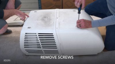 Image showing  Aftermarket Air Conditioner Shroud for GE Air Conditioner, White