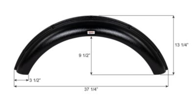 Icon Fender Skirt, Single, Forest River, FS7375, Black