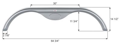 Icon Fender Skirt, Tandem, Earthbound RV, FS6680, Satin Silver Metallic