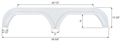 Icon Fender Skirt, Tandem, Keystone, FS6739, White