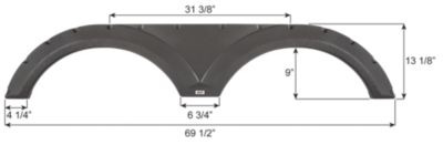 Icon Fender Skirt, Tandem, Keystone, FS6703, Midnight Met. Grey
