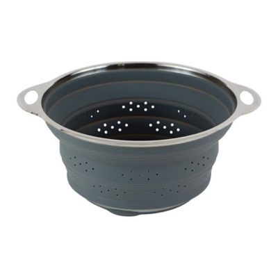 RSVP International Endurance Collapsible Colander, Silicone and Stainless Steel, 9.5 in. Diameter