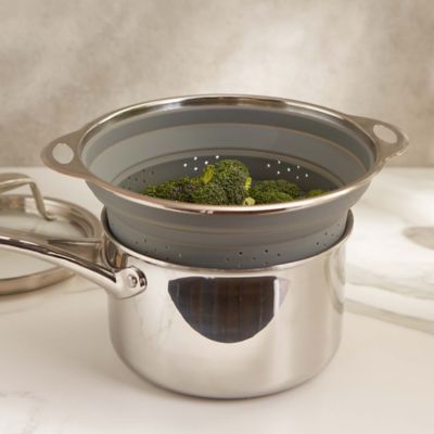 Image showing  Endurance Collapsible Colander, Silicone and Stainless Steel, 9.5 in. Diameter