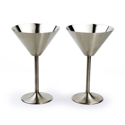 RSVP International Endurance Stainless Steel Cocktail Glass, 2 pc. Set