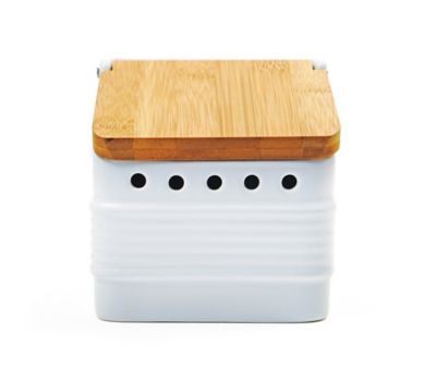 Image showing  Stoneware Garlic Keeper, White