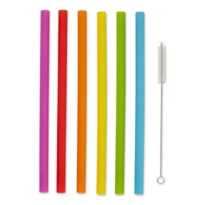 RSVP International 10 in. Silicone Smoothie Straw, Set of 6
