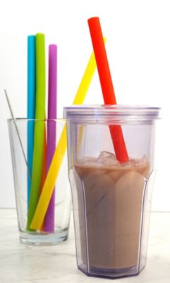 Image showing  10 in. Silicone Smoothie Straw, Set of 6