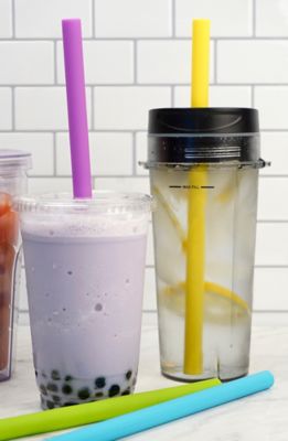 Image showing  10 in. Silicone Smoothie Straw, Set of 6