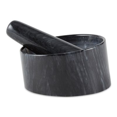 Image showing  Marble Mortal and Pestle, Black