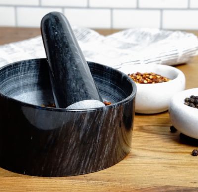 Image showing  Marble Mortal and Pestle, Black