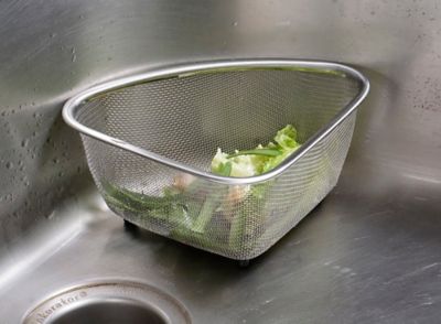 Image showing  Endurance Stainless Steel In-Sink Corner Straining Basket