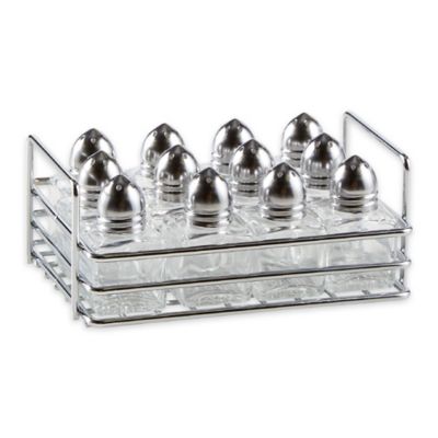 Image showing  Mini Glass Shakers with Rack, Set of 12