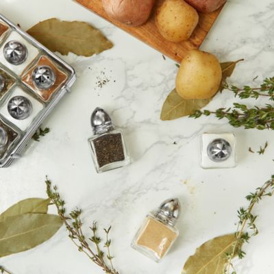 Image showing  Mini Glass Shakers with Rack, Set of 12