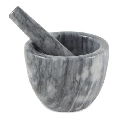 RSVP International Marble Mortar and Pestle, Gray
