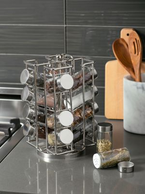 Image showing  Revolving Spice Rack, 16 Jars and Labels