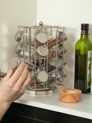 Image showing  Revolving Spice Rack, 16 Jars and Labels