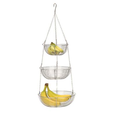 Image showing  Woven Wire Hanging Basket, 3 Tier