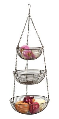 Image showing  Woven Wire Hanging Basket, 3 Tier