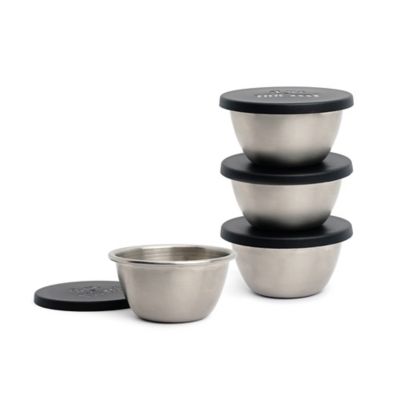 RSVP International Plastic Condiment Cups With Lids, Set of 4