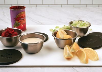 Image showing 5 th RSVP International Plastic Condiment Cups With Lids, Set of 4
