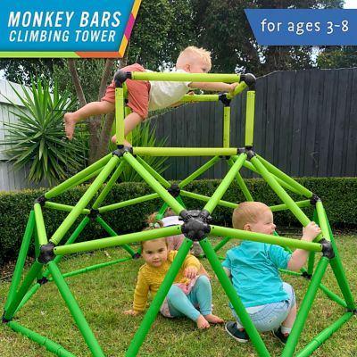 Image showing  Monkey Bars Climbing Dome Tower, Sturdy Jungle Gym for Kids, Ages 3-8 Years, Lightweight & Easy Assembly, Green