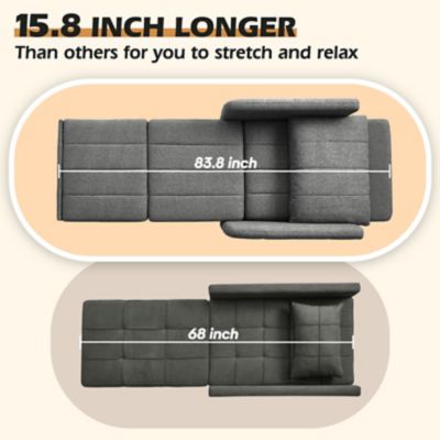 Image showing  84 in. 4 in 1 Convertible Sleeper Chair Bed, Pull Out Single Sofa Bed for Adults, Living Room and Small Space