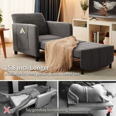 Image showing  84 in. 4 in 1 Convertible Sleeper Chair Bed, Pull Out Single Sofa Bed for Adults, Living Room and Small Space