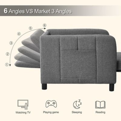Image showing  84 in. 4 in 1 Convertible Sleeper Chair Bed, Pull Out Single Sofa Bed for Adults, Living Room and Small Space