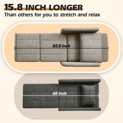 Image showing  84 in. 4 in 1 Convertible Sleeper Chair Bed, Pull Out Single Sofa Bed for Adults, Living Room and Small Space
