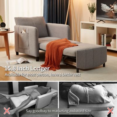 Image showing  84 in. 4 in 1 Convertible Sleeper Chair Bed, Pull Out Single Sofa Bed for Adults, Living Room and Small Space