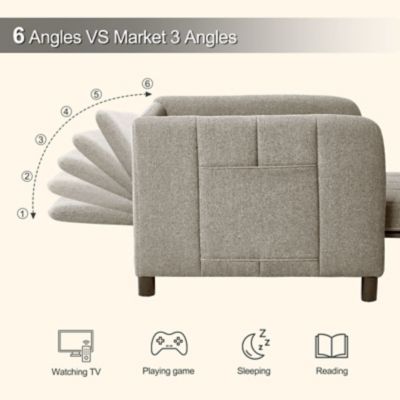 Image showing  84 in. 4 in 1 Convertible Sleeper Chair Bed, Pull Out Single Sofa Bed for Adults, Living Room and Small Space