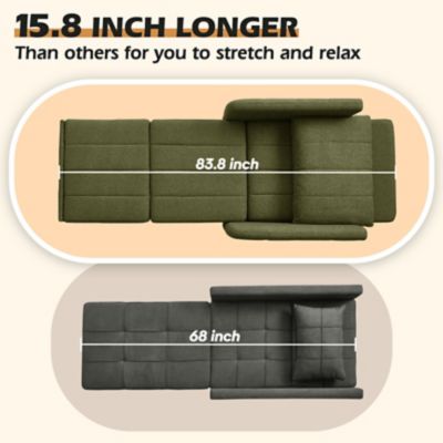 Image showing  84 in. 4 in 1 Convertible Sleeper Chair Bed, Pull Out Single Sofa Bed for Adults, Living Room and Small Space