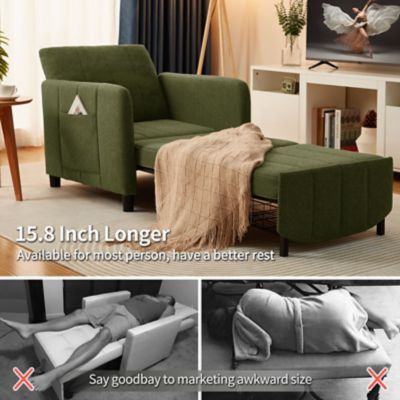 Image showing  84 in. 4 in 1 Convertible Sleeper Chair Bed, Pull Out Single Sofa Bed for Adults, Living Room and Small Space