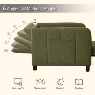 Image showing  84 in. 4 in 1 Convertible Sleeper Chair Bed, Pull Out Single Sofa Bed for Adults, Living Room and Small Space