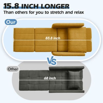 Image showing 1 th Upland 84 in. 4 in 1 Convertible Sleeper Chair Bed, Pull Out Single Sofa Bed for Adults, Living Room and Small Space