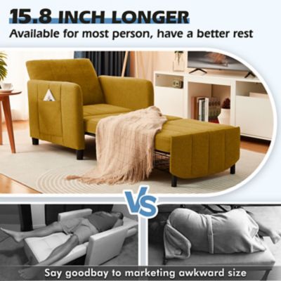 Image showing 2 th Upland 84 in. 4 in 1 Convertible Sleeper Chair Bed, Pull Out Single Sofa Bed for Adults, Living Room and Small Space