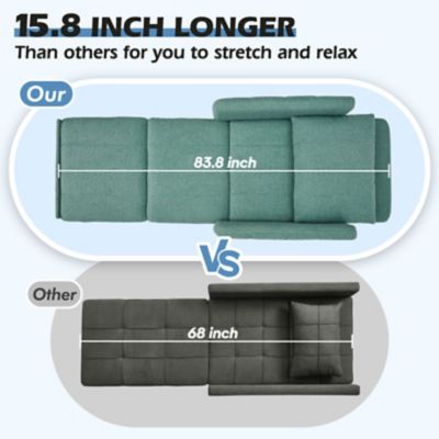 Image showing  84 in. 4 in 1 Convertible Sleeper Chair Bed, Pull Out Single Sofa Bed for Adults, Living Room and Small Space