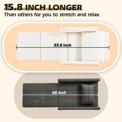 Image showing  84 in. 4 in 1 Convertible Sleeper Chair Bed, Pull Out Single Sofa Bed for Adults, Living Room and Small Space