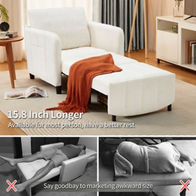 Image showing  84 in. 4 in 1 Convertible Sleeper Chair Bed, Pull Out Single Sofa Bed for Adults, Living Room and Small Space