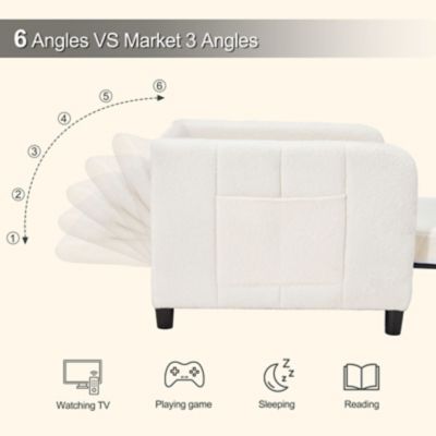 Image showing  84 in. 4 in 1 Convertible Sleeper Chair Bed, Pull Out Single Sofa Bed for Adults, Living Room and Small Space